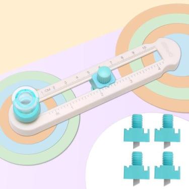 Imagem de Cortador de Papel Circular Kaluofan Ajustável (2 a 20cm) - Com Lâminas