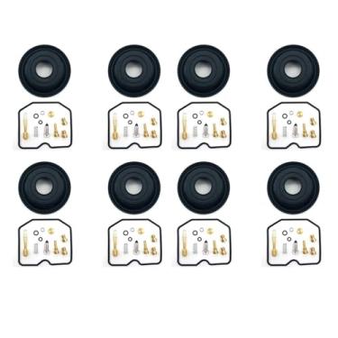 Imagem de Kit de reparo de carburador de motocicleta com 4 conjuntos para ZR550B 1990-1994 550 ZR 550 ZR550 B com peça de diafragma de êmbolo (2 conjuntos)