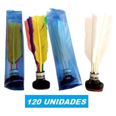 Imagem de 120 Petecas Lider Branca Colorida Recreação Presente Festa - Brasil Go