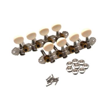Imagem de Luwecf Tunhador de bandolim de ajuste de guitarra 4 esquerda e 4 acessórios de instrumentos de fácil uso à direita para banjo 8 strings bandolim, Prata