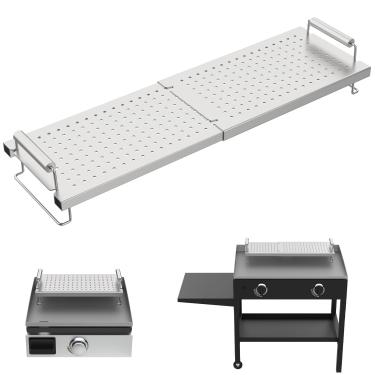 Imagem de DELSbbq Rack de aquecimento ajustável para chapa Blackstone 17 22 28 91 cm, também rack de aquecimento para churrasqueira Weber Charbroil Camp Chef e a maioria das chapa plana de mesa