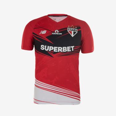 Imagem de Camisa Masculina NB Goleiro SPFC 2025 C/P, Vermelho/Preto/Branco, GG