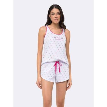 Imagem de Pijama Regata com Short - Veggi, Branco, XG, Feminino