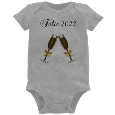 Imagem de Body Bebê Feliz 2022 - Foca na Moda, Cinza, GG