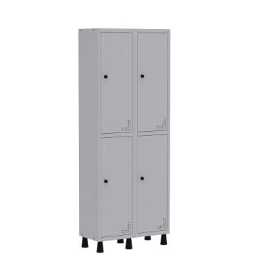 Imagem de Armário Guarda Volume Locker Roupeiro  de Aço 2 Vãos 4 Portas GR302/4 