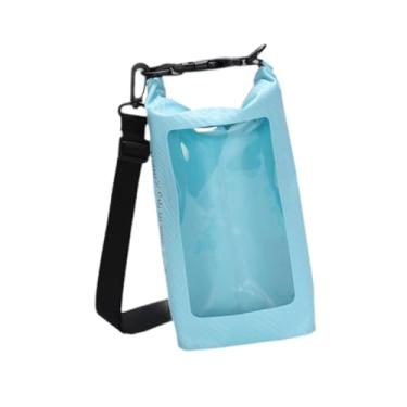 Imagem de Bolsa de telefone à prova d'água bolsa seca bolsa de saco leve de saco de saco superior à prova d'água para viajar de viagem Pesca praia Trekking, Azul Claro