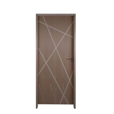 Imagem de Kit Porta De Madeira 72 X 2.10 Friso Agatha Bat. Misto 14cm Fech. Ext Rosê Lado Direito - Hale