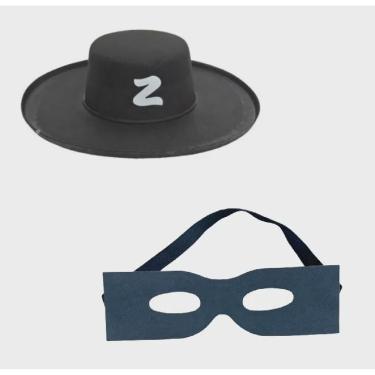 Imagem de Fantasia Zorro Chapéu e Máscara Preta Carnaval Festa