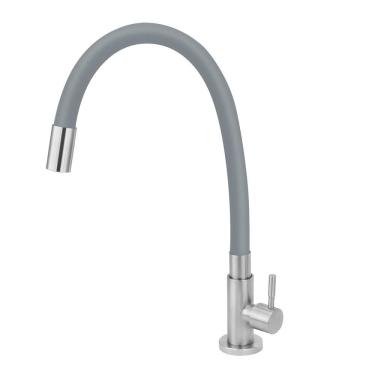 Imagem de Torneira Cozinha Inox Mesa Flexível Cinza 304 Escovado