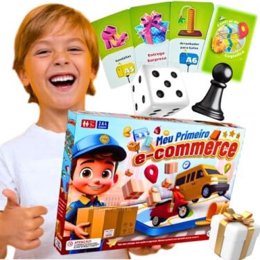 Imagem de Meu Primeiro Ecomerce Jogo Educativo Tabuleiro dobrável infantil pedagógico presente menino menina 7 anos Brinquedo escolar dia das crianças natal aniversário