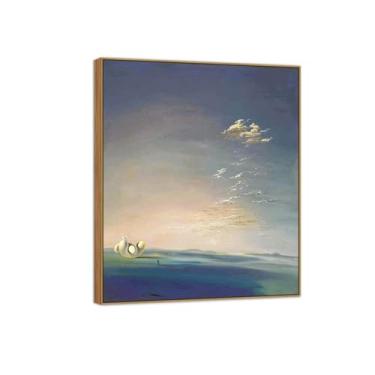 Imagem de MUHJDYC Pôster de arte de parede surrealismo - reprodução de impressão em tela famosa - quadro de madeira para decoração de sala de estar (sem título 8) 20x25cm-8x10in