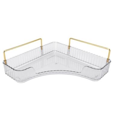 Imagem de Bandeja de Countre Organizador de Corner Bandeja de Espaço Multifuncional para economia de canto para Cosméticos Cuidados com a pele Supplies (Cor transparente)