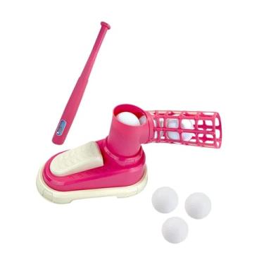 Imagem de oshhni Máquina de arremesso de beisebol Lançador de beisebol externo de beisebol meninos praticam presente de presente portátil, com 6 Bolas