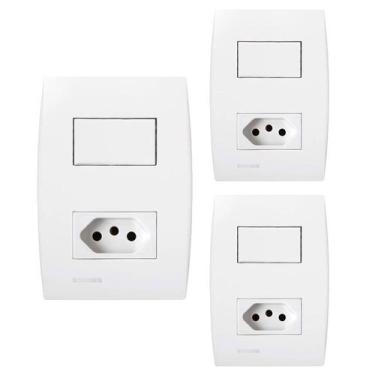 Imagem de KIT 3 Conjunto Interruptor e Tomada 20a 4x2 Siemens Soprano