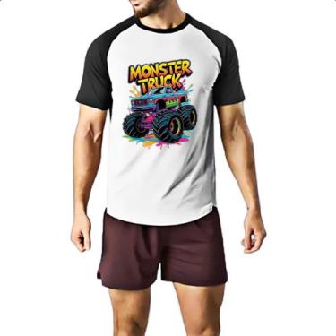 Imagem de Camiseta Raglan Monster Truck Splash Art - Alearts, P