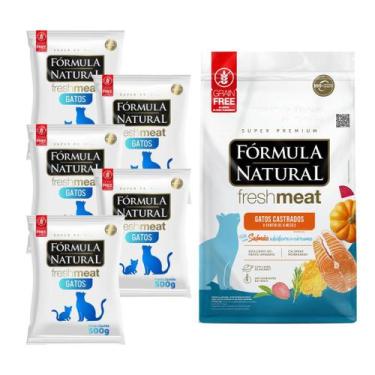 Imagem de Kit Com 5 Rações Premium Fórmula Natural Fresh Meat Para Gatos Adultos