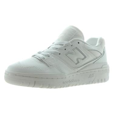 Imagem de New Balance Tênis masculino 550, Branco/Branco, 10 Women/8.5 Men