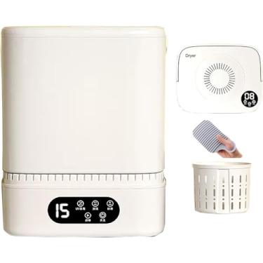 Imagem de Mini máquina de lavar, máquina de lavar portátil 5L e máquina de lavar secadora, com função de desidratação, semiautomática para apartamento, dormitórios, trailers, acampamento