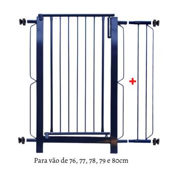 Imagem de Grade e portão para cachorro bebê pet, vãos de 76cm a 80cm