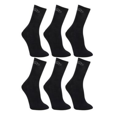 Imagem de Kit Meia Olympikus Cano Médio C/ 6 Pares Masculina, Preto, 39/44