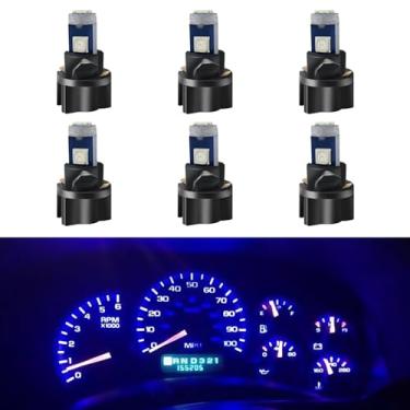 Imagem de WLJH 6 peças Blue Canbus Error Free T5 37 2721 3030 chips Painel de instrumento LED Light Gauge Cluster Dash Indicator Lâmpadas com soquete de torção