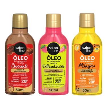 Imagem de Kit com 3 Óleos de Tratamento Multy Morango, Chocolate e Maracujá Salo