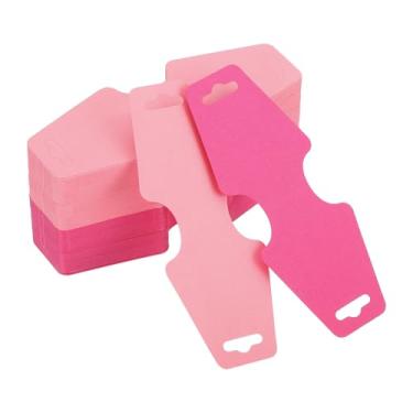 Imagem de PATIKIL 200 peças de cartões de exibição de colar e pulseira, porta-cartões em branco, embalagem de joias para pendurar colares, gargantilhas, brincos, acessórios de faixa de cabelo (rosa claro