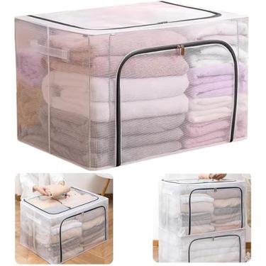 Imagem de Caixa Organizadora Multiuso, 59 x 41 x 39 cm, 100 Litros, PVC e Poliéster, Transparente