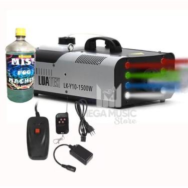 Imagem de Maquina Fumaça 1500w Rgb 8 Leds Controle Sem Fio E Com Fio - LUATEK , 