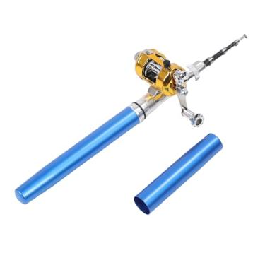 Imagem de Generic Pólo de Pesca Com Roda de Bobina, Pólo de Pesca Em Miniatura de Caneta Fácil de Usar um Profissional Requintado Leve para o Exterior (Azul)