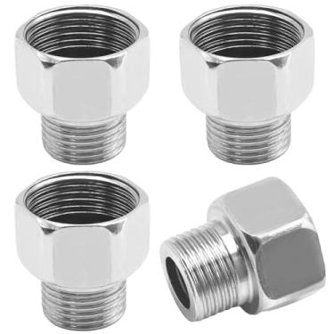 Imagem de ZUDKSUY 4 peças adaptador de torneira de linha de água 1/5.1 cm fêmea para 3/20.3 cm adaptador redutor torneira adaptador de mangueira acessórios de encanamento com arruela de borracha para cozinha