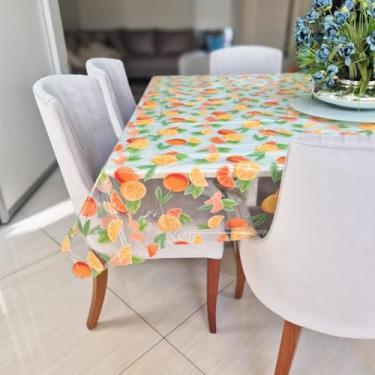 Imagem de Toalha para Mesa 6 Cadeiras Plástica Transparente 2,50x1,40 PVC Impermeável (Estampa 07)