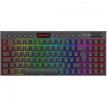 Imagem de Teclado Mecânico Gamer Redragon Yi, Low-Profile, RGB, Switch Brown, 96%, ABNT2, Preto