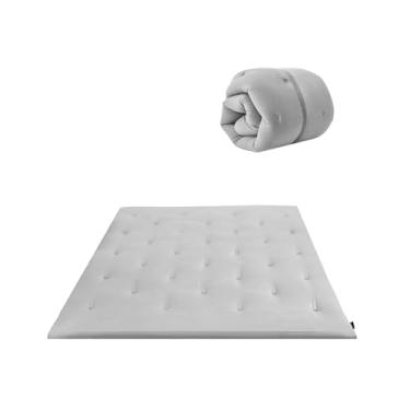 Imagem de Syrinx Colchão Futon de chão japonês, tamanho duplo, tapete de tatame dobrável, almofada de dormir portátil para acampamento, cama de enrolar para adultos e crianças, colchão espesso para dormitório