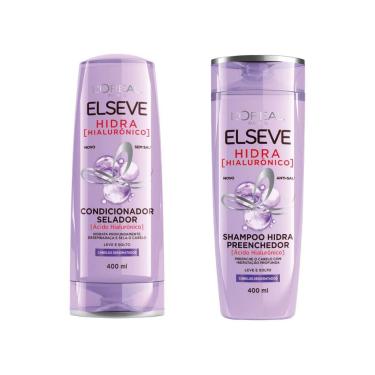 Imagem de Kit Elseve Hidra Hialuronico 1 Cond 400Ml + 1 Shampoo 400Ml