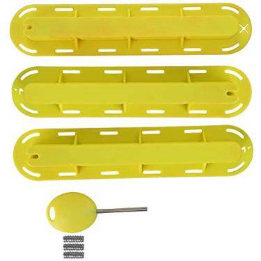 Imagem de Surfboard Fin Plug Base Plastic Surfing Board Acessório High Impact Resistance Lightweight Fácil Instalar Proteção Fin 3P Set com chave de parafuso para entusiastas do surf (Amarelo)