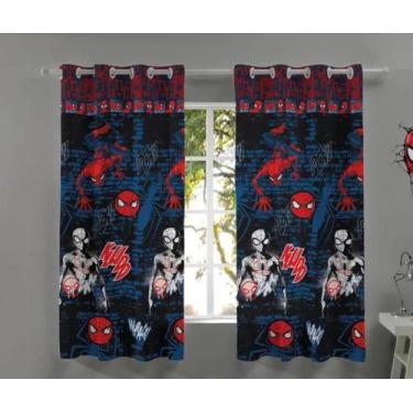 Imagem de Cortina Microfibra Infantil Spider Man 1,50 m x 1,80 Com 2 peças - Lep
