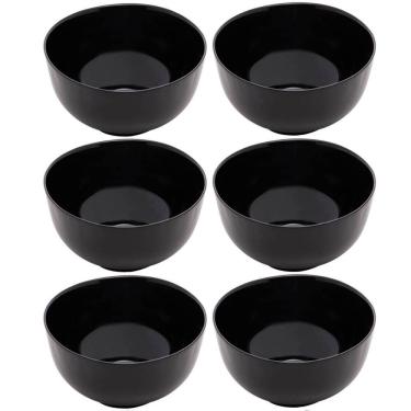 Imagem de Kit 6 Bowls de Vidro 700ml Cumbucas Preto Tigela Sopa Salada