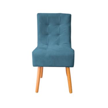 Imagem de Cadeira Poltrona Sala de Jantar Penteadeira Reforçada Decorativa Liz Suede