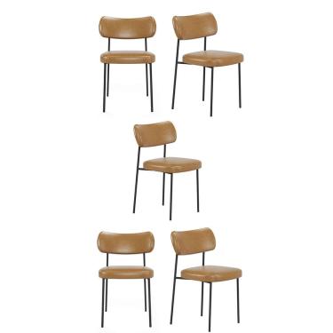 Imagem de Kit 5 Cadeiras Mila Para Sala Jantar Gourmet em Aço-EdeCasaMoveis