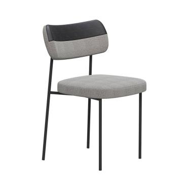 Imagem de Cadeira Estofada Mila Para Sala Jantar Gourmet em Aço-Curíssimo-Linho-EdeCasaMoveis