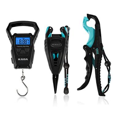 Imagem de kaba Kit de Ferramentas de Pesca Balança de Pesca Digital, Alicate de Pesca E Pinça de Lábio, Balança Eletrônica de Gancho de Suspensão com Fita Métrica, Alicate de Aço Inoxidável de 7", Pinça de Lábi