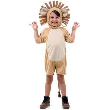 Imagem de Fantasia Leão Infantil Curto Roupa de Leão Safari Teatro Escolar Zoo C