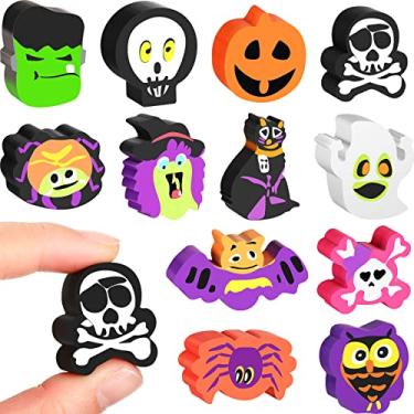 Imagem de Borrachas de Halloween Suprimentos de papelaria de Halloween Borrachas fofas fantasma abóbora caveira borrachas multicoloridas lápis de borracha para crianças, professores, festa de Halloween, escritório escolar (12)