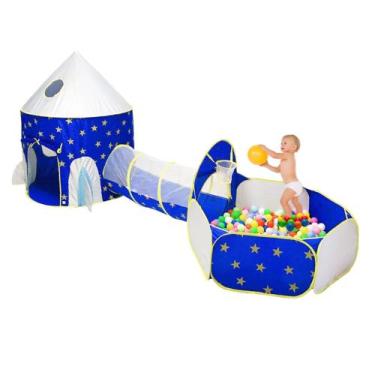 Imagem de Barraca infantil com túnel menino Dobrável Princesas 3x1 toca túnel 3 