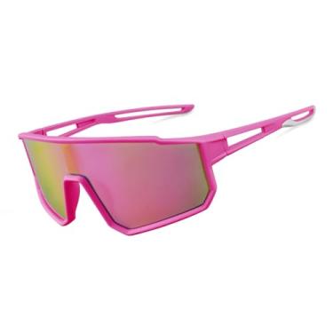 Imagem de Óculos de sol polarizados de beisebol esportivo infantil para meninos e meninas, óculos de softball, proteção UV400, armação TR90, rosa