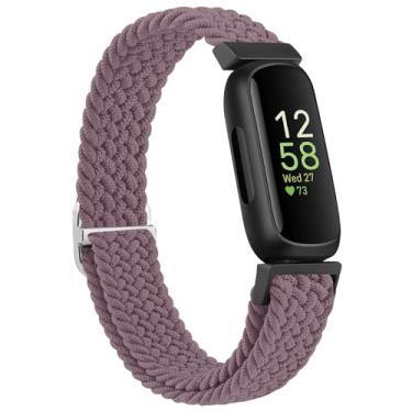 Imagem de Pulseira elástica compatível com Fitbit Inspire 3 mulheres e homens, pulseira elástica macia e ajustável para Fitbit Inspire 3/2 / HR (violeta moke)