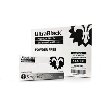 Imagem de Luvas KingSeal X-LARGE UltraBlack Nitrile Exam 4 MIL 100u