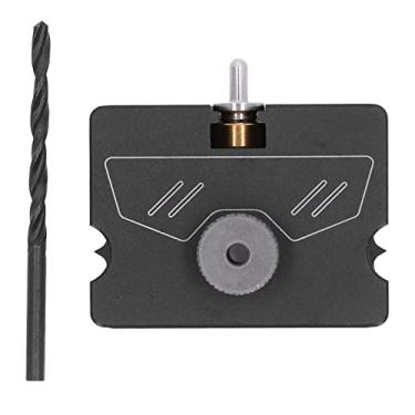 Imagem de Conjunto de gabarito de bolso para marcenaria, localizador de perfuração de liga de alumínio, perfurador de posicionamento para bricolage, preto, uso profissional e doméstico