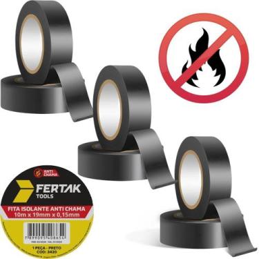 Imagem de Fita Isolante Anti Chamas 10M X 19Mm Kit 03 Un - Fertak